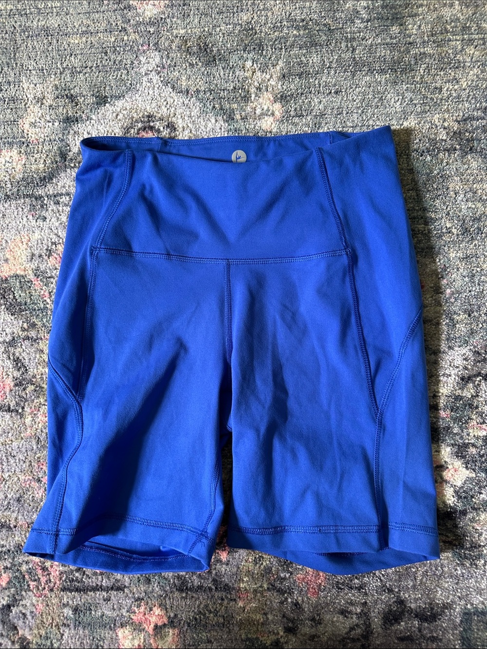 90 Degree By Reflex Cobalt Blue High-Rise 7”Bike Shorts with Pocket Size Small